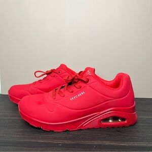 Skechers Mens Uno Stand on Air 11 Red Athletic Trainers Walking 11 Streetwear